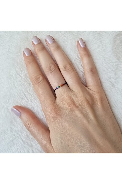 Lexy's Boutique Inel reglabil din argint 925 placat cu aur de 24k, mărgele Miyuki, negru (1,60 mm x 2,20 mm)