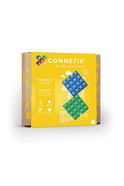 Connetix ® Blue and Green Base Plate Rainbow 2 pcs