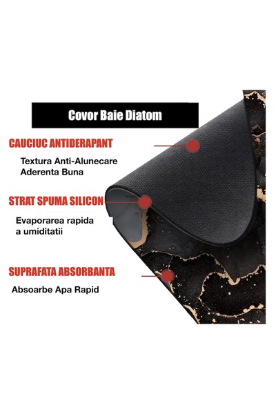 OEM Non-Slip Bath Mat, Soft Silicone and Diatom Foam Material, Super Absorbent, Drying R