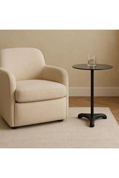 LAMST Black marble serving table with black glass