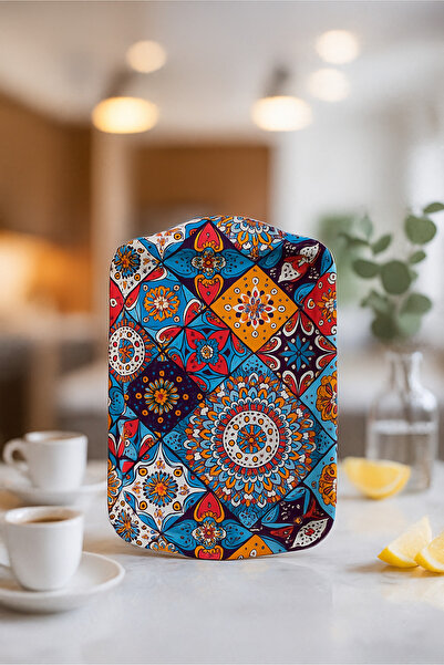 ATAGİFT HEDİYELİK Modern Authentic Patterned Metal Tray Tea Coffee Tray - Pre...