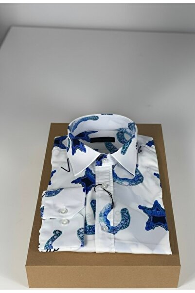 YusGos Long Sleeve Cotton Easy Iron Soft Modal Fabric Patterned Regular Fit Premium Men's Shirt