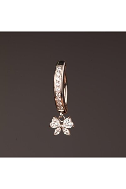 Rupen Kraft Yüksek Kalite G23 Titanium Fiyonk Sallantılı Zirkon Titanyum Klips Göbek Piercing