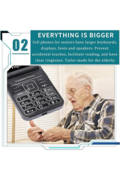 Generic DIHUXI Basic Elderly Mobile Phone, Large Keyboard, Fonts, Display, Speakers, Waterproof, Dual SIM, B