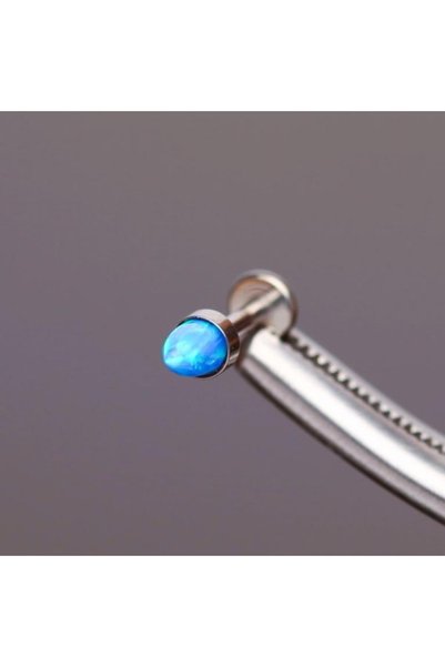 Rupen Kraft Yüksek Kalite G23 Titanium Titanyum / Mavi Opal Spayk 6mm x 1.2mm...