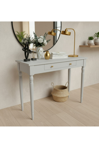 Wooding Mobilya 120 Cm Masif Tornalı Açık Gri Dresuar