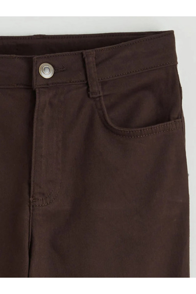 LC Waikiki LCW Kids Kahverengi Ispanyol Paça Kız Çocuk Pantolon