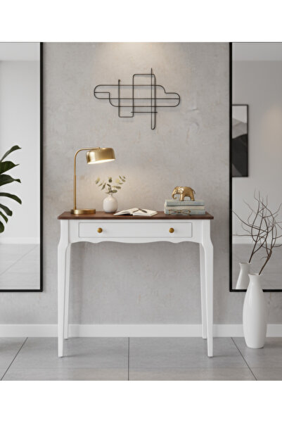 Wooding Mobilya 100 Cm Masif Konik Beyaz Ceviz Dresuar