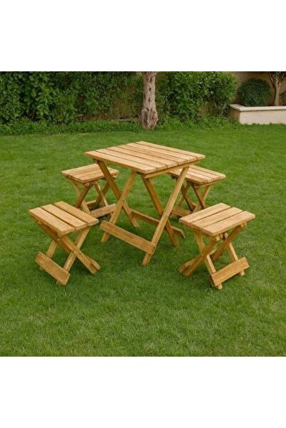 LAMST Table set with 4 serving pieces - Wooden color