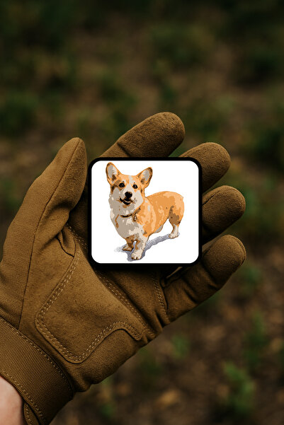 AHWALL ملصق / شارة / شعار لطيف لكلب كورجي مطبوع