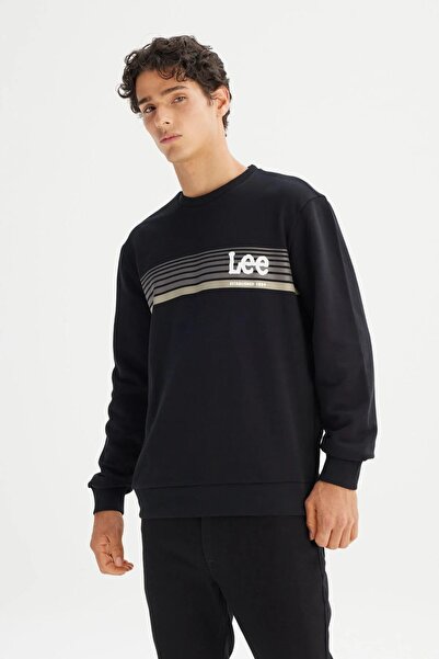 Lee Crew Neck Black Men's Sweatshirt L2520099001 Black Sweatshirt