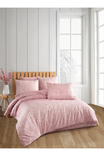 PERLE MAİSON Perlemai̇son Double Size Ranforce Bedding Set'Marble Gülkurusu'