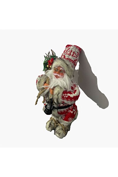 OEM Decorative Figurine Santa Claus Playing Christmas Music with Gift Bag and Lantern 30cm