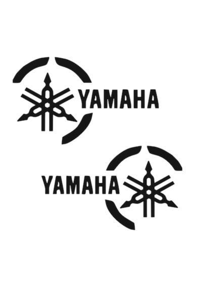 Oracal Set of 2 decorative stickers, for car, motorcycle, Yamaha, left and right, 15cm, black