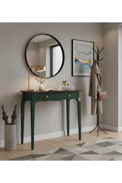 Wooding Mobilya 110 Cm Masif Konik Yeşil Ceviz Dresuar