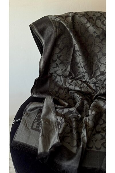 Shiva Scarfs Șal din mătase de cașmir cu model C pe două fețe, bumbac moale p...