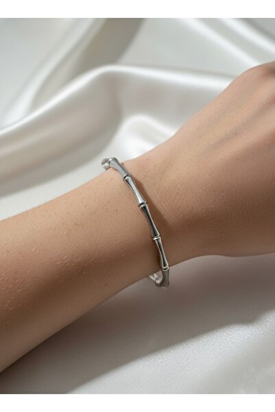 İris Jewelrys Çelik Muno Silver Kelepçe