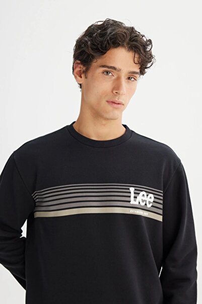 Lee Crew Neck Black Men's Sweatshirt L2520099001 Black Sweatshirt
