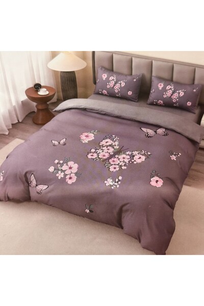 CumparaMisim Double bed linen, FINET, 5D Digital Print with Butterflies - Identical to the picture, With ELASTIC, 4 pieces