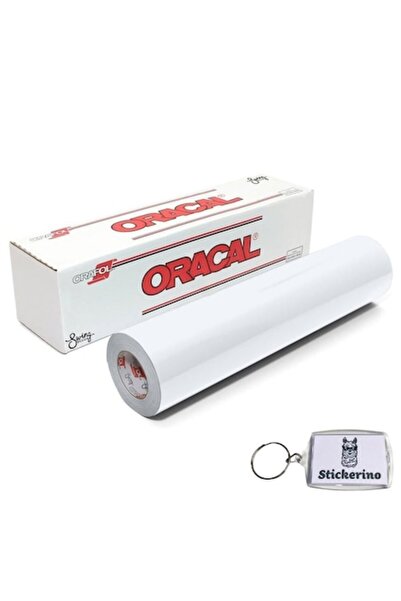 Oracal Set Folie Autocolant 641 Economy Cal, Alb, Lucios, 1x1m, cu Breloc Sti...
