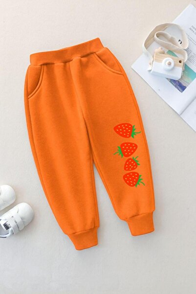 BENROMA Pantaloni de trening unisex pentru copii cu imprimeu căpșuni