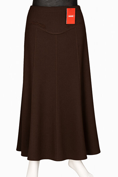 HESNA Women's Tuğçe Winter Corsage Stone Unlined Brown Skirt