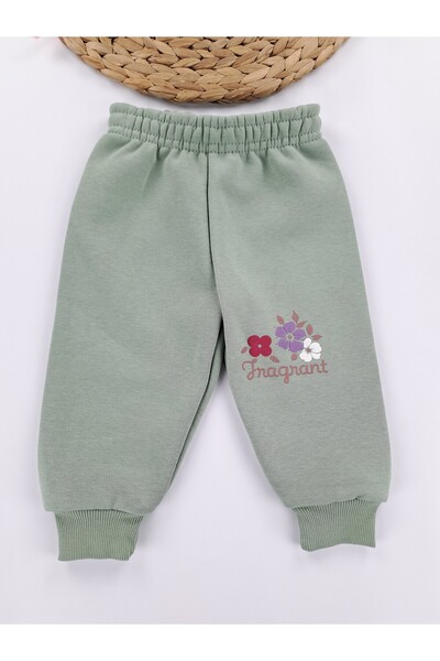 Butik Baby Girl / Child Two-Piece Tracksuit Set 3 Thread Sha Fleece-Lined Ci Fleece Premium Quality Chest Flower Embroidery