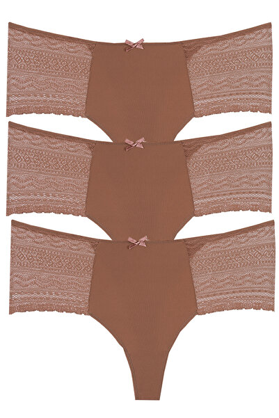 Vanilya Secret Dantel Lazer Tanga 3'Lü Paket