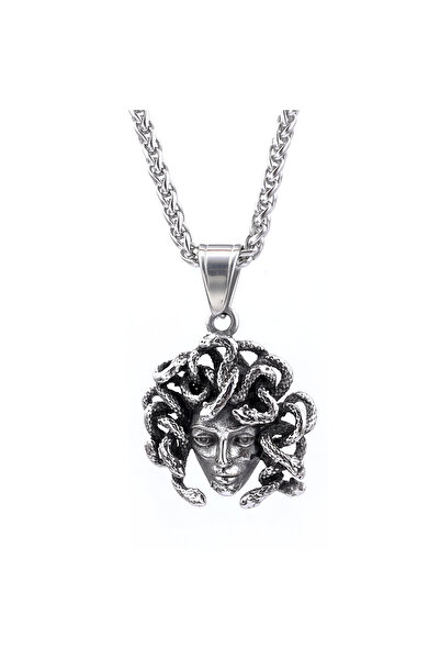 Viking Medusa Design S+ Quality 316L Stainless Tarnish Free Steel Chain Necklace
