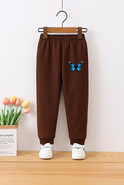 BENROMA بنطلون رياضي للأطفال مطبوع عليه فراشة للجنسين