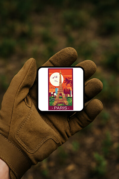 AHWALL برج إيفل مع مناظر باريس مطبوع شارة / شعار / شعار وطني