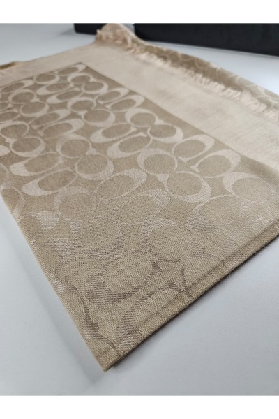 Shiva Scarfs Çift Taraflı C Desen Kaşmir İpek Şal 4 Mevsim Soft Pamuk