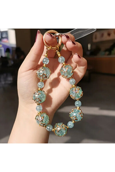 MAURA LIYUZA Beyaz ve Yeşil Renk Seçenekli Büyük Kristal Taşlı Gold Yıldız De...