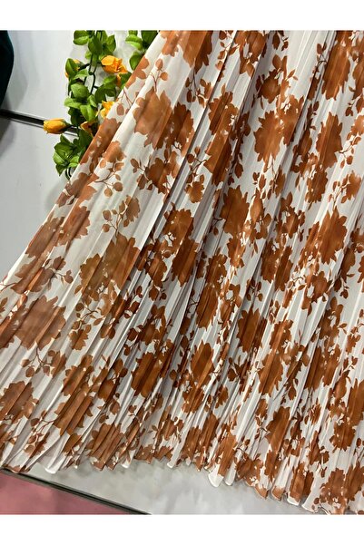 edu collection Patterned Chiffon Bell Skirt with Lining