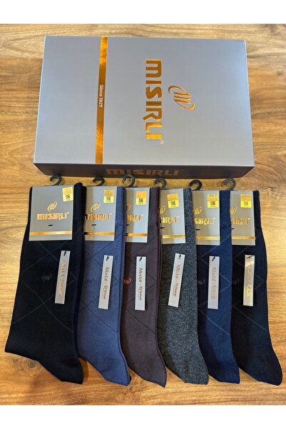 Mısırlı Men's Modal Stitch-Free Plaid Stripe Stitch-Free Comfortable Socks 6-Pack