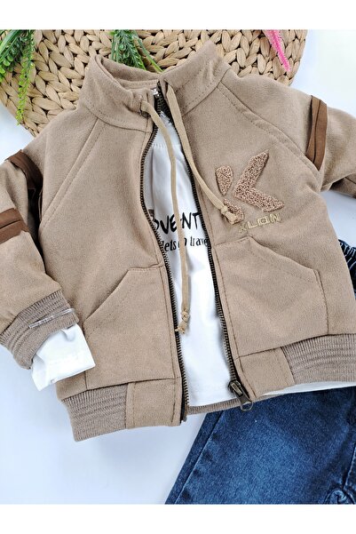 Butik Baby Boy Children's Three-Piece Set Cashmere Coat Body Jeans Premium Quality