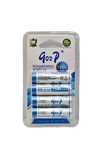 ElectroAZ Set of 4 GooD R6 AA Batteries, 1500mAh, Ni-Mh