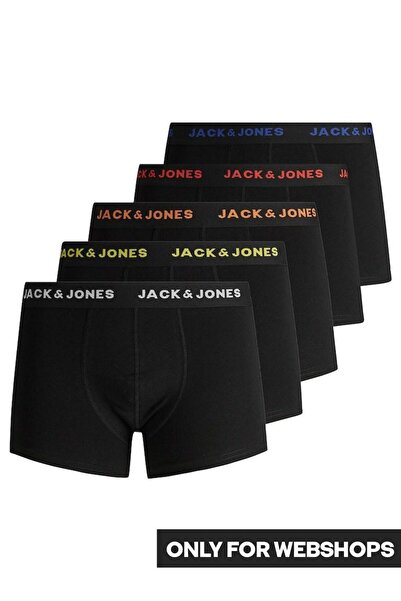 Jack & Jones Jack Jones Black 5 Pack pánské boxerky 12167028