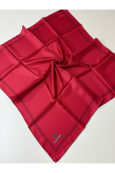 Vissona Exlusive Textured Light Burgundy Solid Color Tivil Silk Scarf-60441-8-Kvs0827