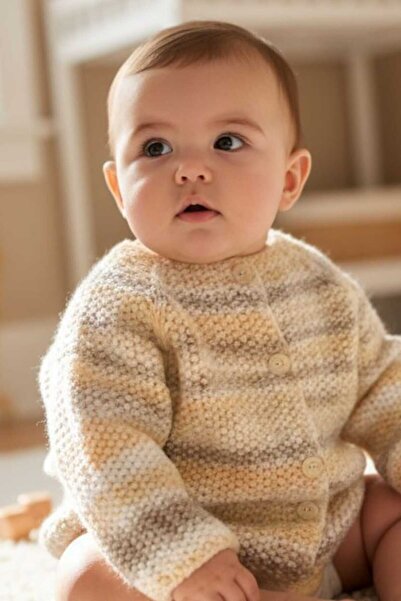Tokuşka 0-1 Year Old Knitted Unisex Baby Cardigan