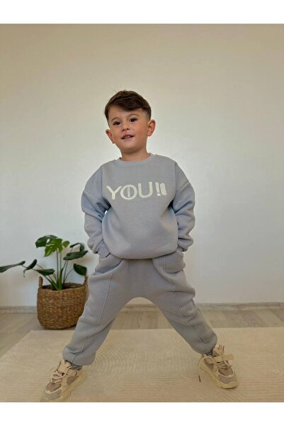 ALYA BUTİK طقم بدلة رياضية رمادية اللون مكونة من 3 قطع موديل سالفار