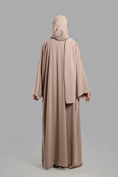 Lemaye Medina Silk Abaya Set - Stone