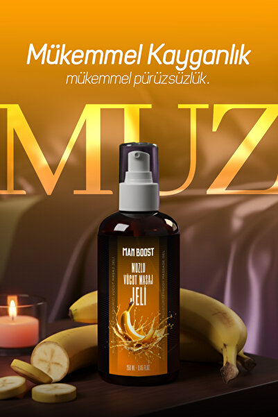ManBoost Su Bazlı Muz Aromalı Kayganlaştırıcı Uyarıcı Masaj Jeli - 250 ML