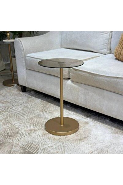 LAMST Iron service table with brown glass top