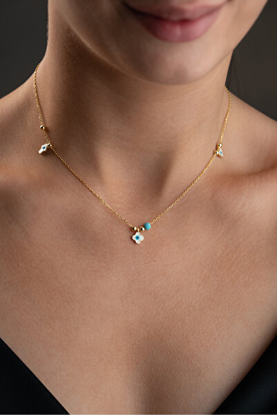 Silvano Jewelry 925 Ayar Gümüş Nazarlı Şans Kolye