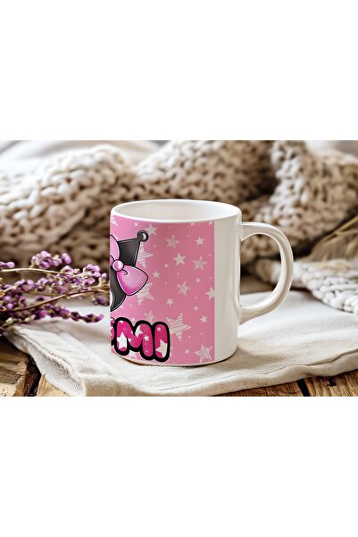 Beramussa كوب كورومي الوردي المرصع بالنجوم - تصميم غوطي لطيف - هدية شخصية