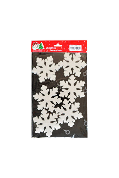 ALPJOY Christmas Tree Ornament Styrofoam Ornament Snowflake 10cm Set of 6