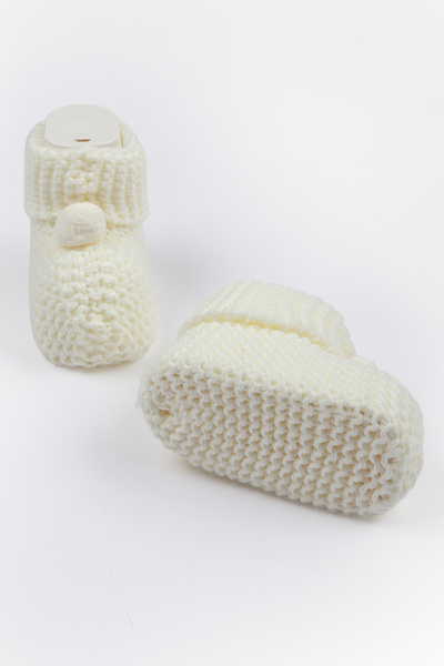 Lui Baby Baby Booties Knitwear 0/6 Months with Pompom