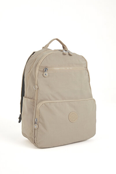 Sanmorris حقيبة ظهر مدرسية للكمبيوتر المحمول متعددة الأقسام من قماش مجعد متوسط الحجم مقاوم للماء للجنسين من GLC