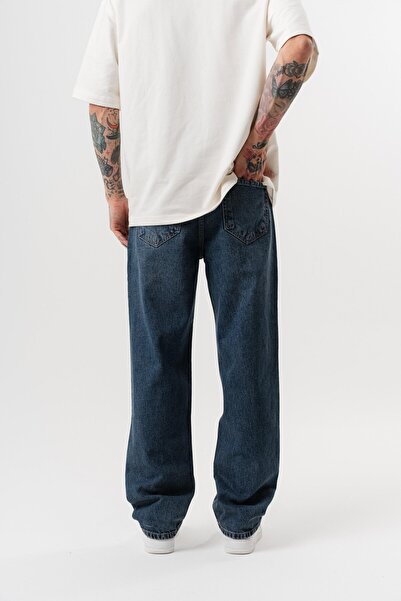 Respire Men's Washed Baggy Pants Tint Light Blue